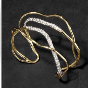 Alexis Bittar Solanales Gold Crystal Intertwined Cuff Bracelet